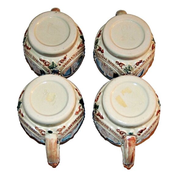 Gerz German Castle 4 Coffee Mugs Tartarian German Made - Picture 3 of 8